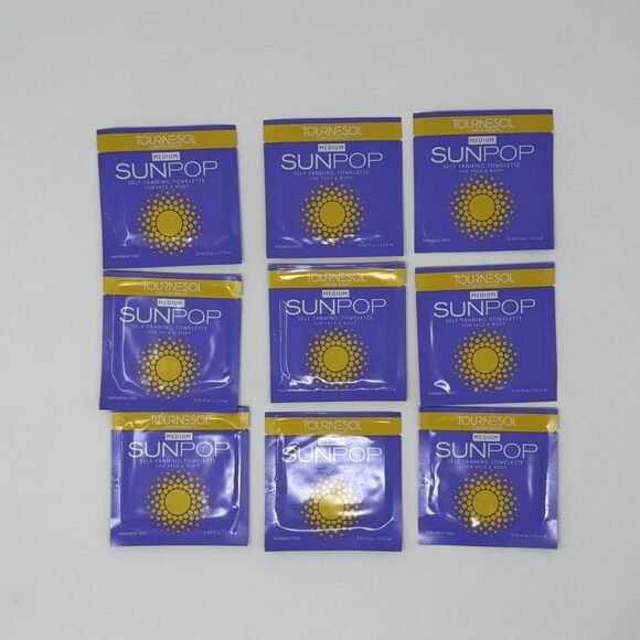 Tournesol SUNPOP Self Tanning Towelettes 9 Count MEDIUM New In Packages - Picture 1 of 3